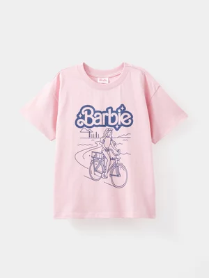 Cotton On Kids Girl Pink Barbie Drop Shoulder T-shirt