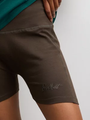 Redbat Classics Women's Curved Waistband Mini Cycling Brown Shorts