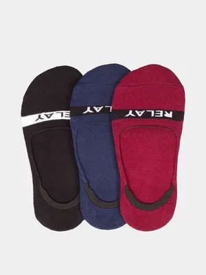 Relay Jeans Men's 3 Pack Plain Invisible Socks