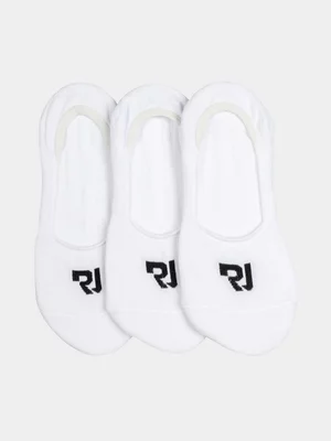 Relay Jeans Men's 3 Pack Invisible Plain White Socks