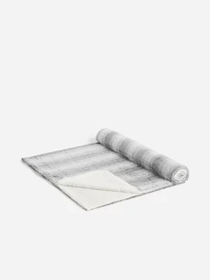 Jet Home Grey Rabbit Fur Sherpa Blanket 220x200cm