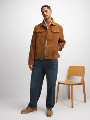 Exact Men's Brown Trucker Jacket