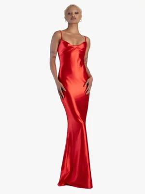 Women's Sissy Boy Red Maxi With An Underbust Cut Dress