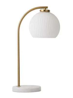 Desk Lamp Fluted Glass Shade & Marble 51cm