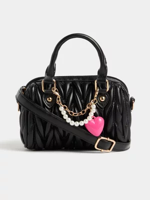 The FIX Women's Black Quilted Mini Crossbody Bag