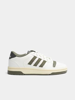 Mens adidas Break Start Low White/Olive Sneaker