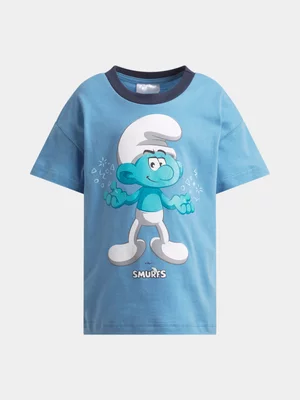 Jet Younger Boys Light  Blue Character Smurfs Oversize T-Shirt