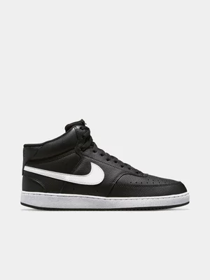 Nike Mens Court Vision Next Nature Black/White Mid Sneakers 
