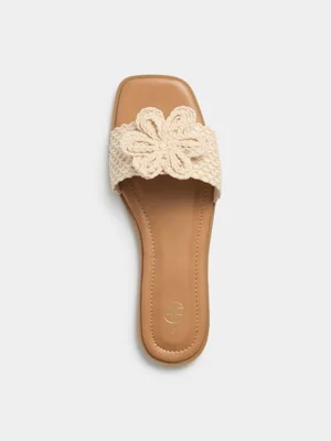 Crochet Flower Slip In Sandals
