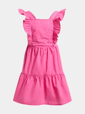 Jet Older Girls Pink Back Bow Poplin Dress