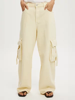 Women's Cotton On Yellow Boyfriend Super Baggy Jeans