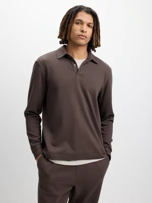 Exact Men's Brown Knit Golfer 