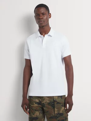 Fabiani Men's White Pique Crest Polo Shirt