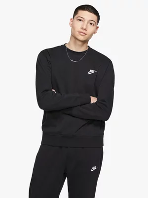 Nike Mens Sportswear Club Black Crew Top