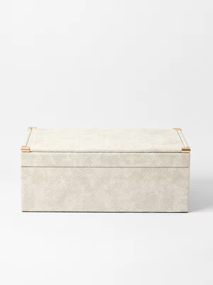 Faux Leather Plaited Box Large