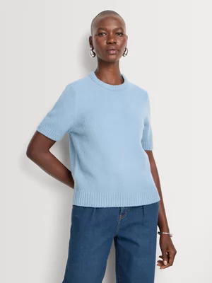 Crew Neck Short Sleeve Knit Top