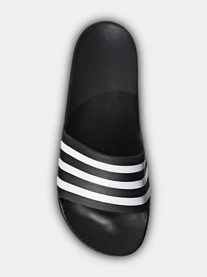 Men's adidas Adilette Aqua Black/White Slides