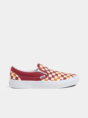 Vans Junior Classic Red Checkerboard Slip On Sneaker