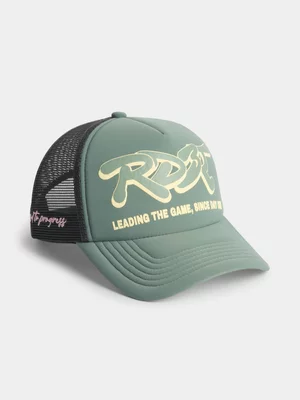 Redbat Unisex Colour Block Trucker Green Cap