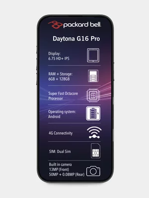 Packard Bell Daytona G16 Pro 6.75” LTE 6GB + 128GB Dual Sim + 15GB + Free Cover