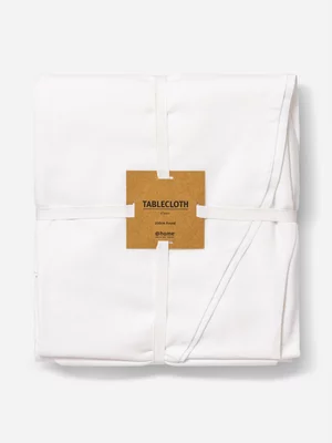 Blaire Round Cotton Tablecloth White