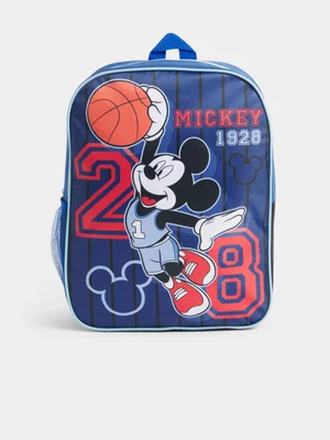 Jet Younger Boys Navy Mickey Basketball Backpack