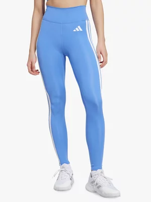 adidas Womens Optime Essential 3-Stripes 7/8 Blue/White Leggings