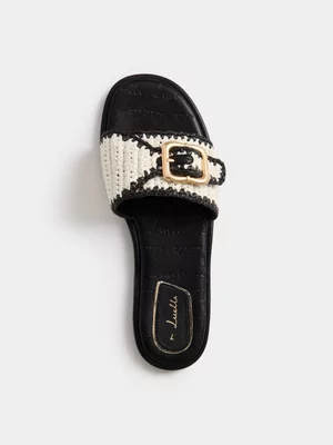 Luella Raffia Buckle Sandals