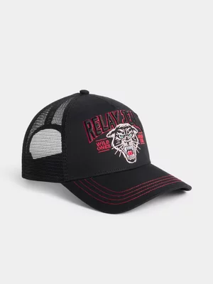 Relay Jeans Men's Wild One Badged Black/Red Trucker