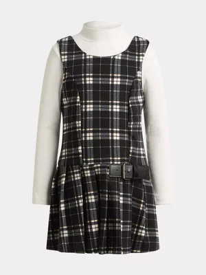 Jet Older Girls Stone Check Pinni Dress