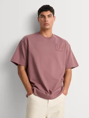 Union-DNM Men's Boxy Fit Rose Pink Graphic T-Shirt