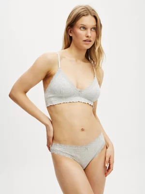Women's Cotton On Grey Organic Cotton Ruffle Padded Bra
