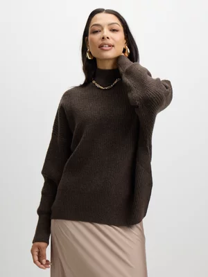 Jet Women’s Brown Slouchy High Neck Top