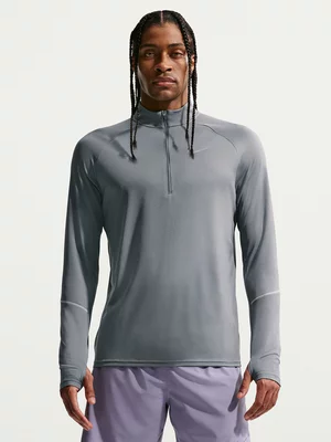 Nike Mens Miler Dri-Fit 1/2 Zip Smoke Grey Running Top