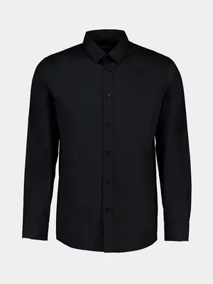 Markham Men's Slim Fit Smart Black Shirt