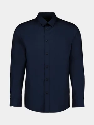 Markham Men's Smart Slim Fit Navy Shirt