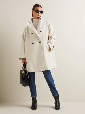 Women's Iconography Double Breasted Melton Swing Coat