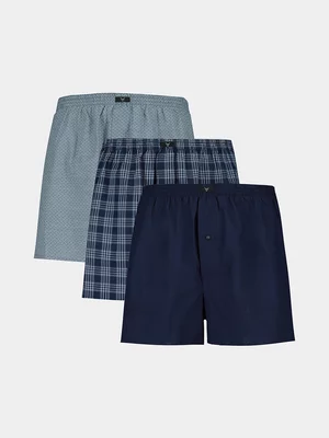 Exact Men's Blue 3-Pack Boxer Shorts