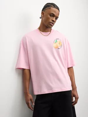 Redbat Men's 'Fresh&Juicy' Graphic Pink T-shirt 