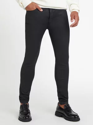 Relay Jeans Men's Super Skinny Black Coated Denim