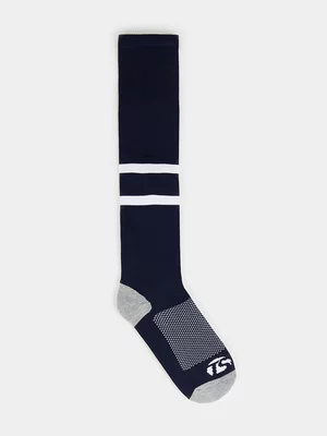 TS Non-slip Navy/White Football Socks