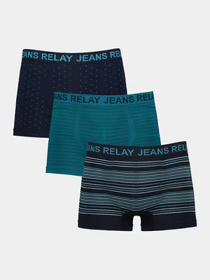Relay Jeans Men's 3 Pack Teal Boxers