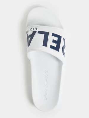 Relay Jeans Men's White/Navy Bold Slide