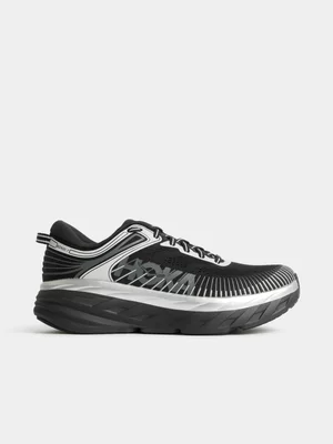 Hoka Men's Bondi 7 Black/Silver Sneaker