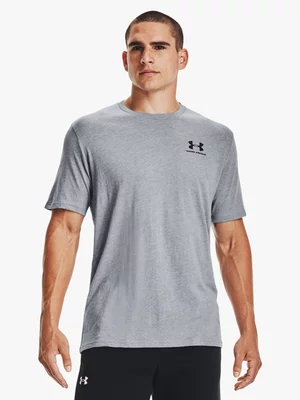 Mens Under Armour Sportstyle Left Chest Grey Short Sleeve Tee