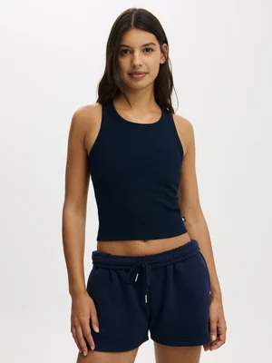 Cotton On Women's Blue Active  Core Rib Racer Tank Top