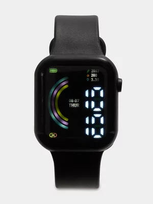 The FIX Unisex Black Digital Watch