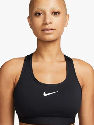 Womens Nike Dri-Fit Swoosh Medium Impact Black Sports Bra
