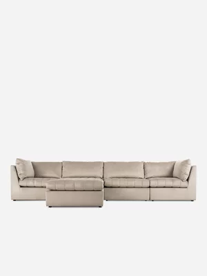 Oslo 5 Pc Modular Couch LuxGuard Velvet 