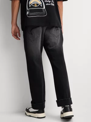 Relay Jeans Men's Rigid Straight Black Denim